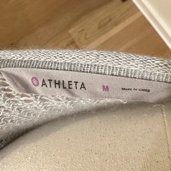 ATHLETA Cabrillo Open Knit Cashmere Linen Sweater in Baby Gray — M - Picture 3 of 3